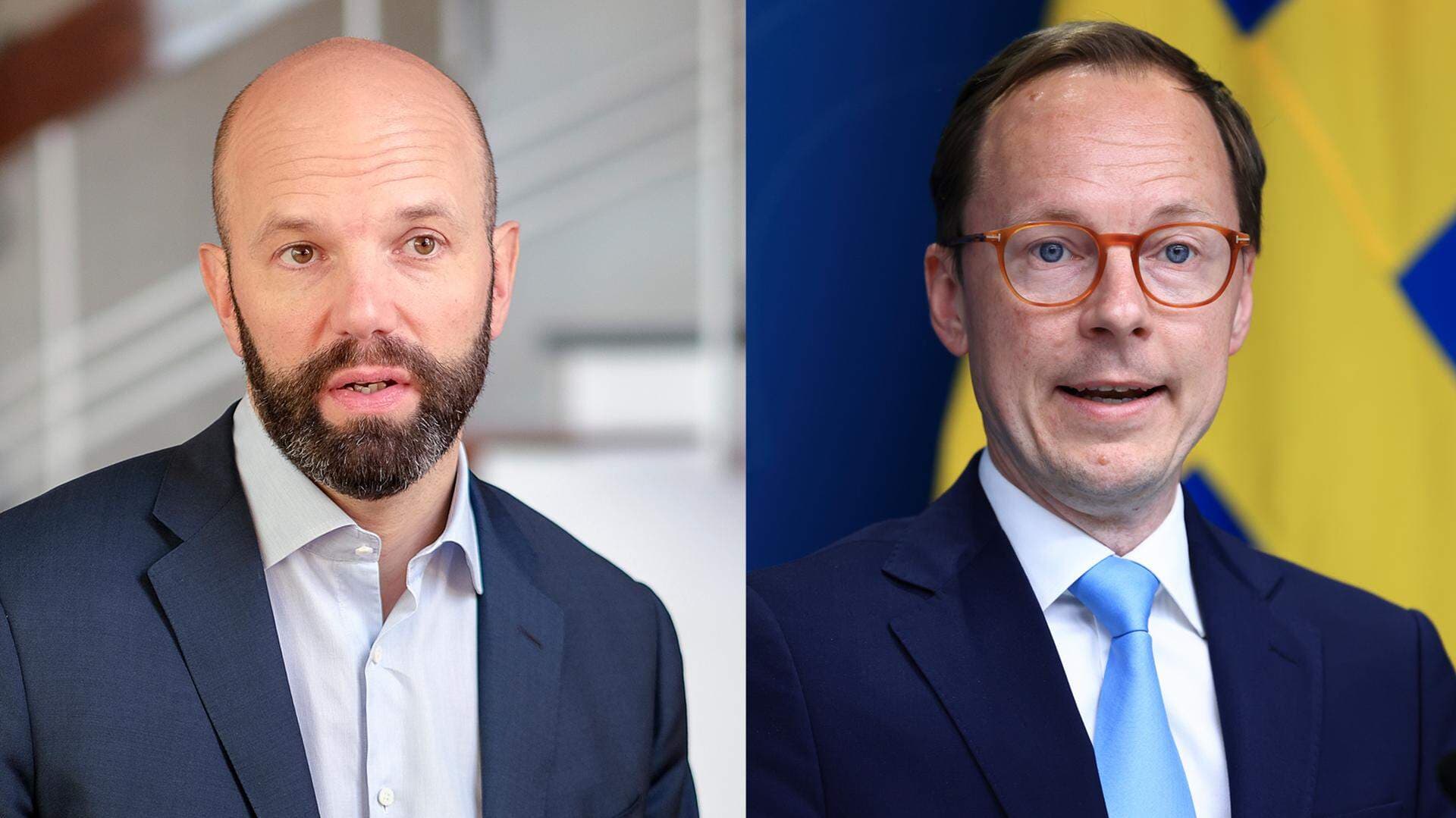 Svenskt Näringslivs vice vd Mattias Dahl och utbildningsminister Mats Persson (L)