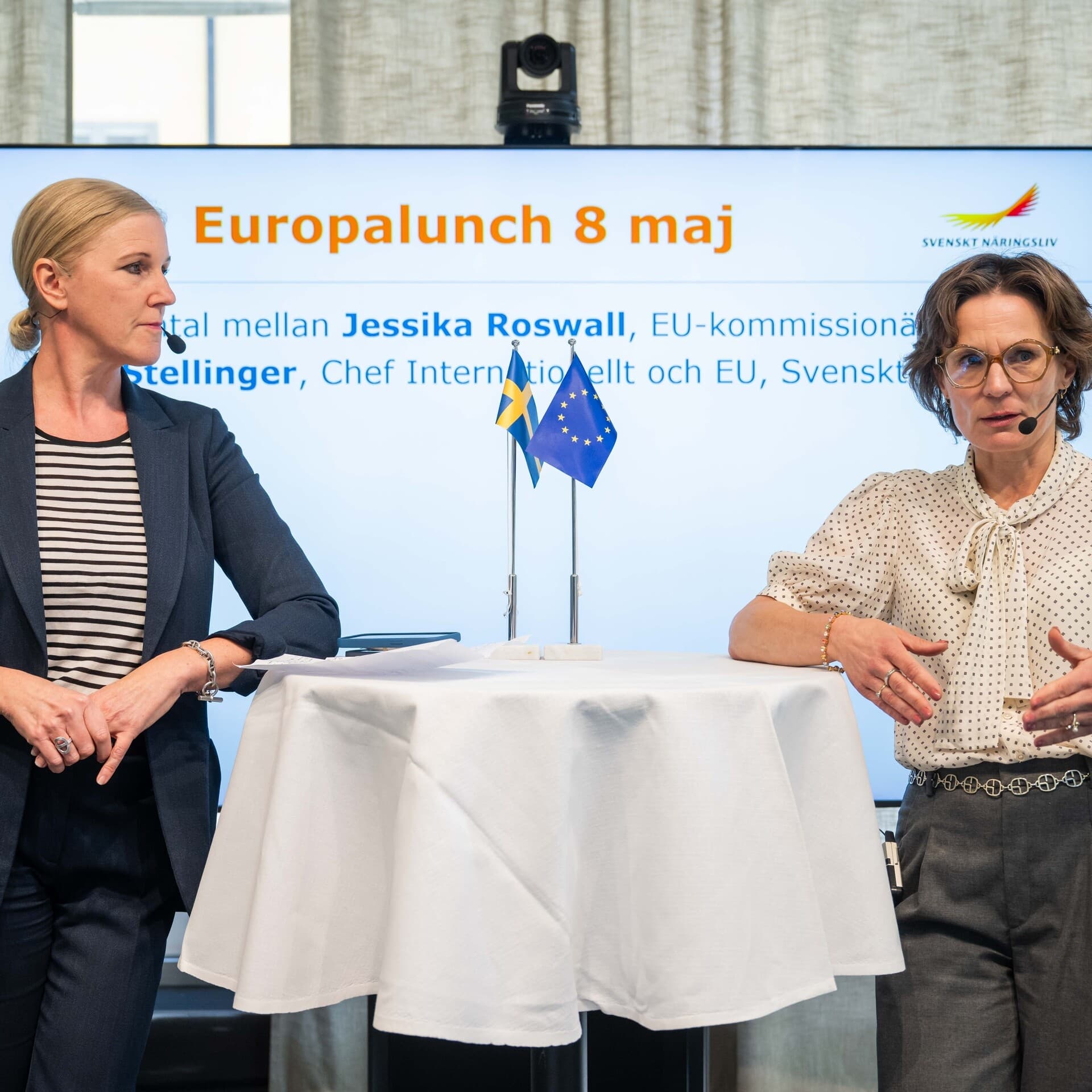Anna Stellinger, chef för Internationellt och EU, och EU-kommissionär Jessika Roswall.