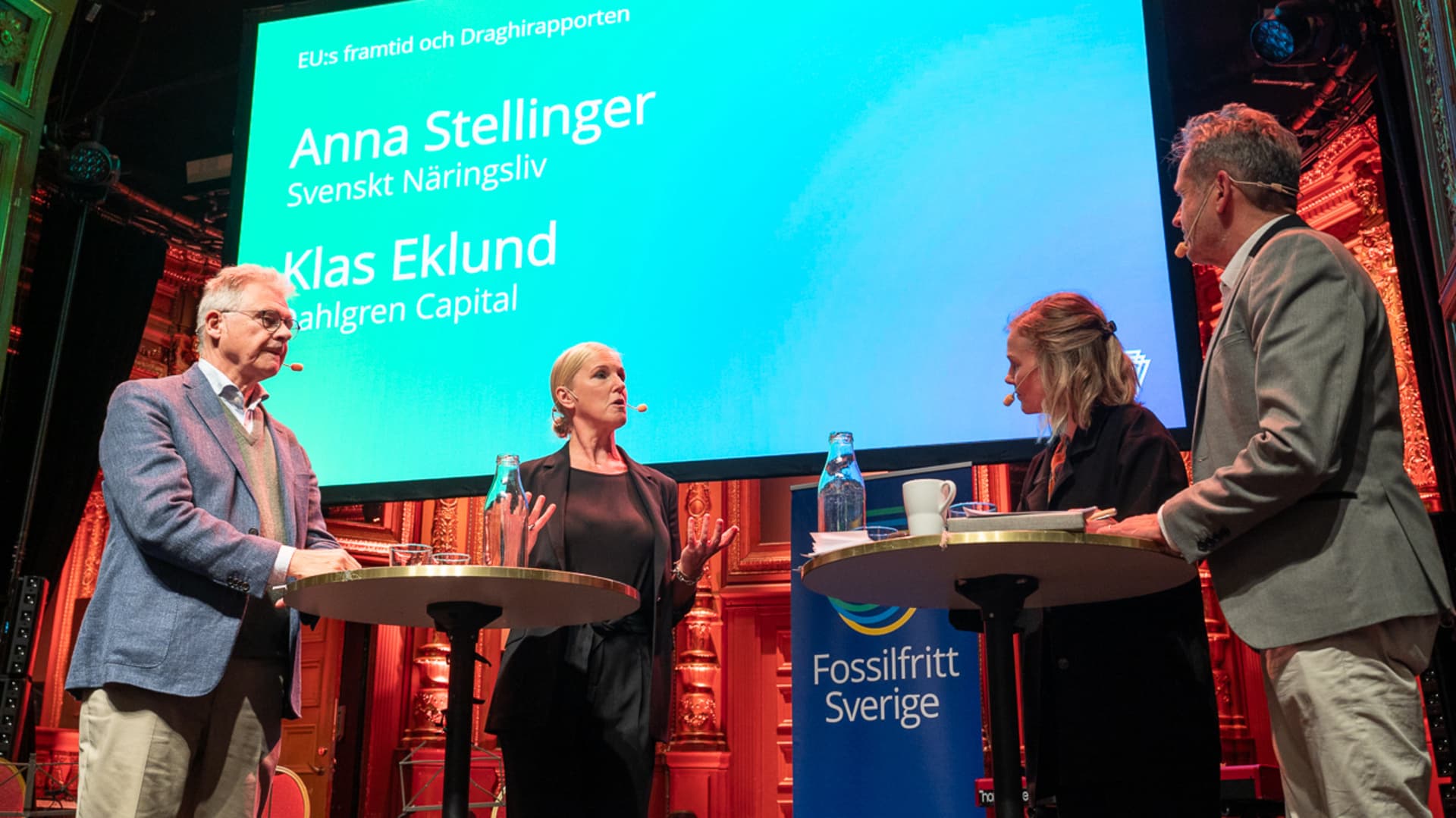 Klas Eklund och Anna Stellinger på konferensen Fossilfri konkurrenskraft 2024.