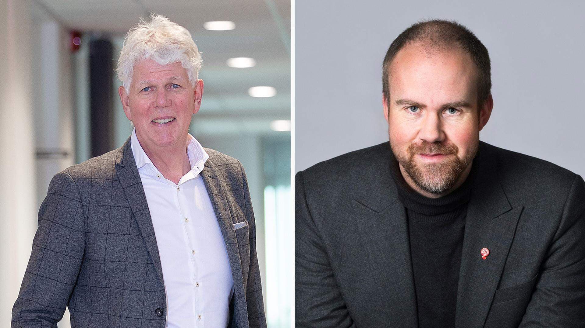 Örebros näringslivsdirektör Göran Dahlén och komunstyrelsens ordförande John Johansson (S).