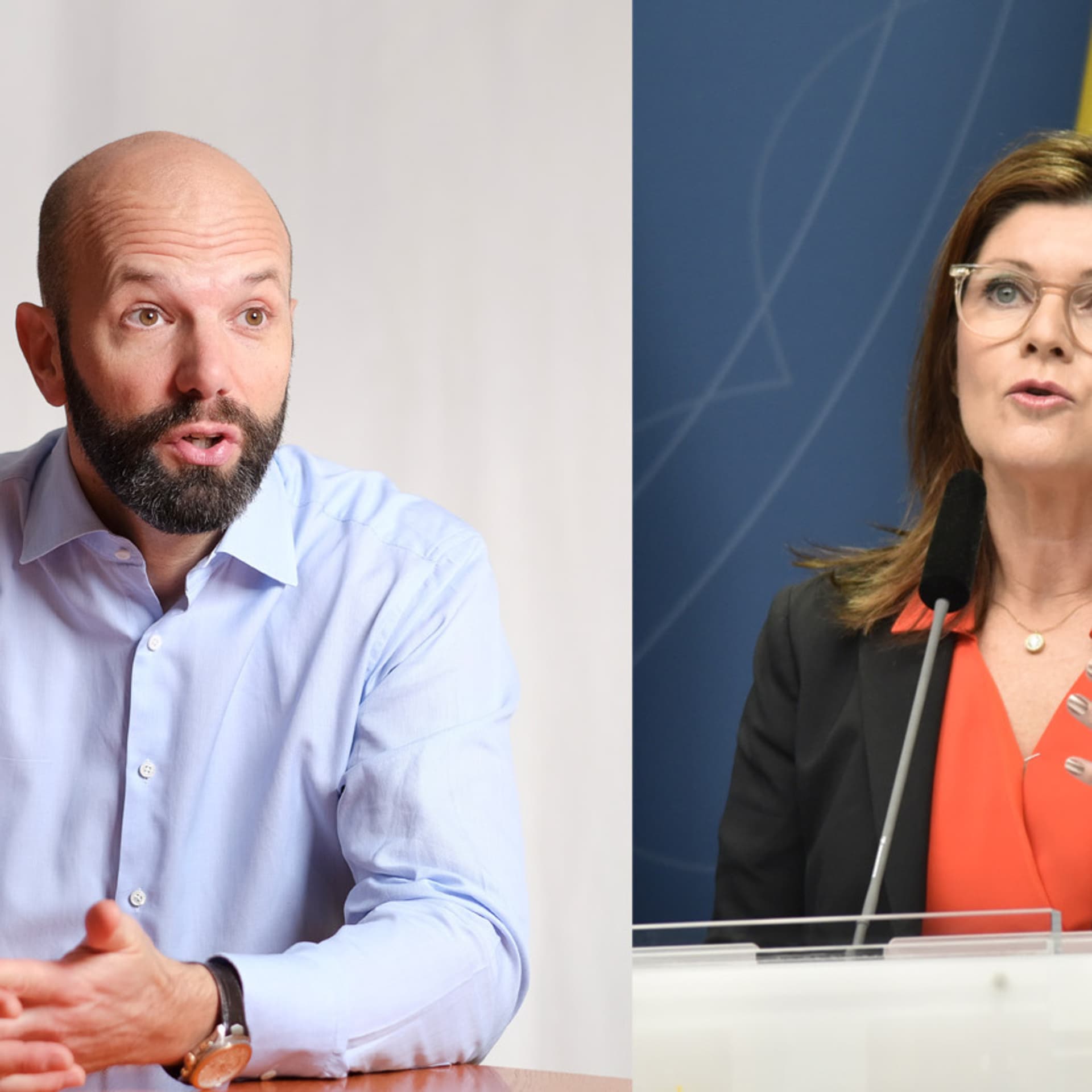 Vice vd Mattias Dahl och arbetsmarknadsminister Eva Nordmark (S)