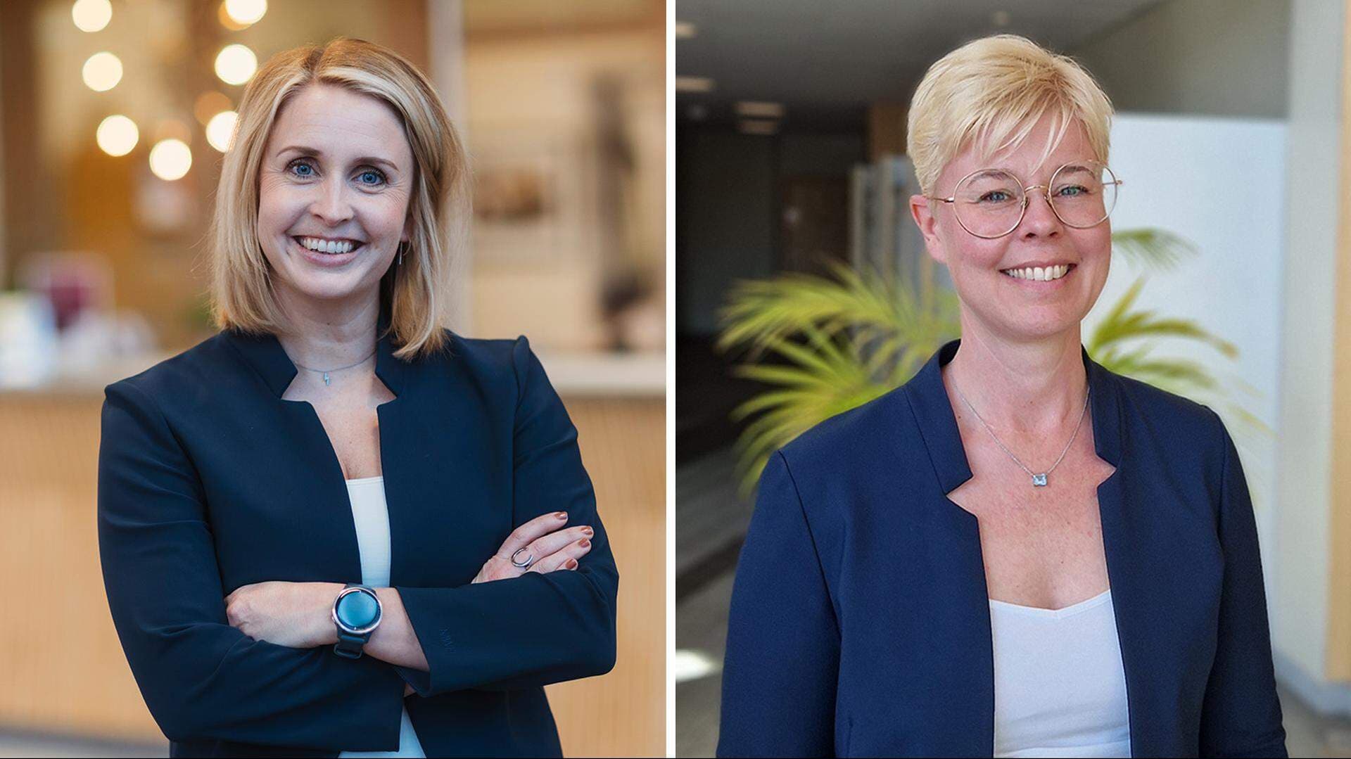 Vårgårdas näringslivsansvarig Linn Marinder (till vänster och kommundirektören Ann-Charlotte Lilja (till höger).