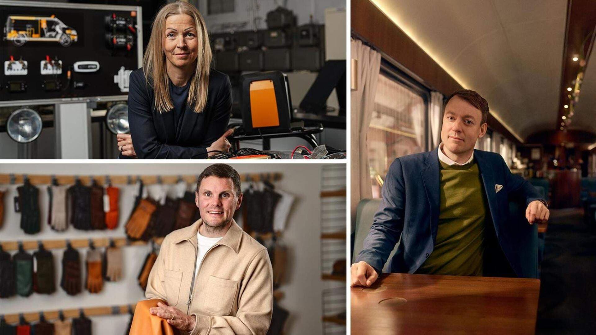 Till vänster: Johanna Mogren Sundqvist på CTEK och Anton Magnusson på Hestra. Till höger: Carl Adam Holmberg, vd på Snälltåget.