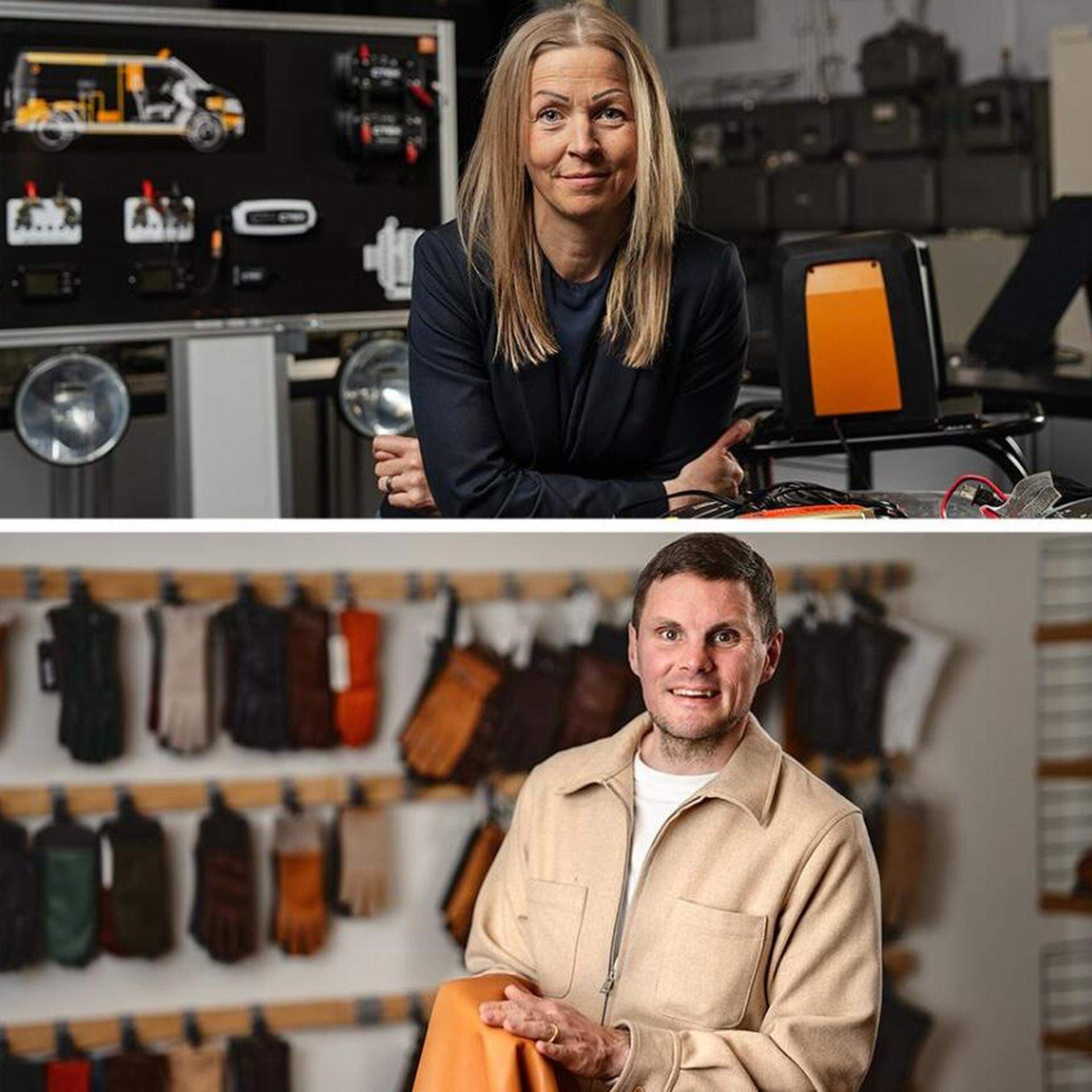 Till vänster: Johanna Mogren Sundqvist på CTEK och Anton Magnusson på Hestra. Till höger: Carl Adam Holmberg, vd på Snälltåget.