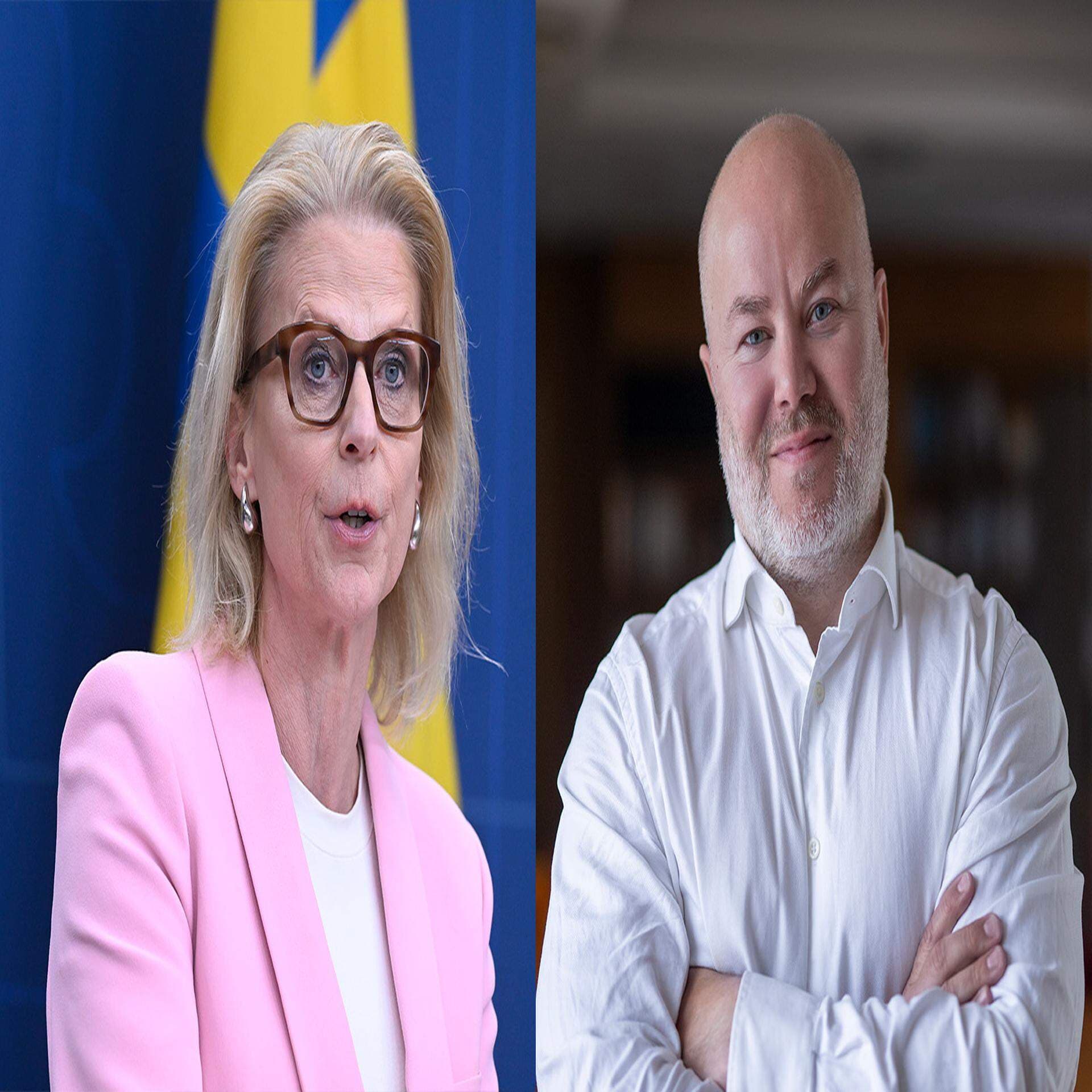 Finansminister Elisabeth Svantesson (M), Svenskt Näringslivs chefsekonom Sven-Olov Daunfeldt.