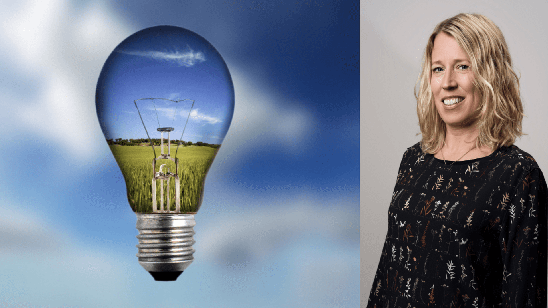 Jenny Svärd, glödlampa med landskap i