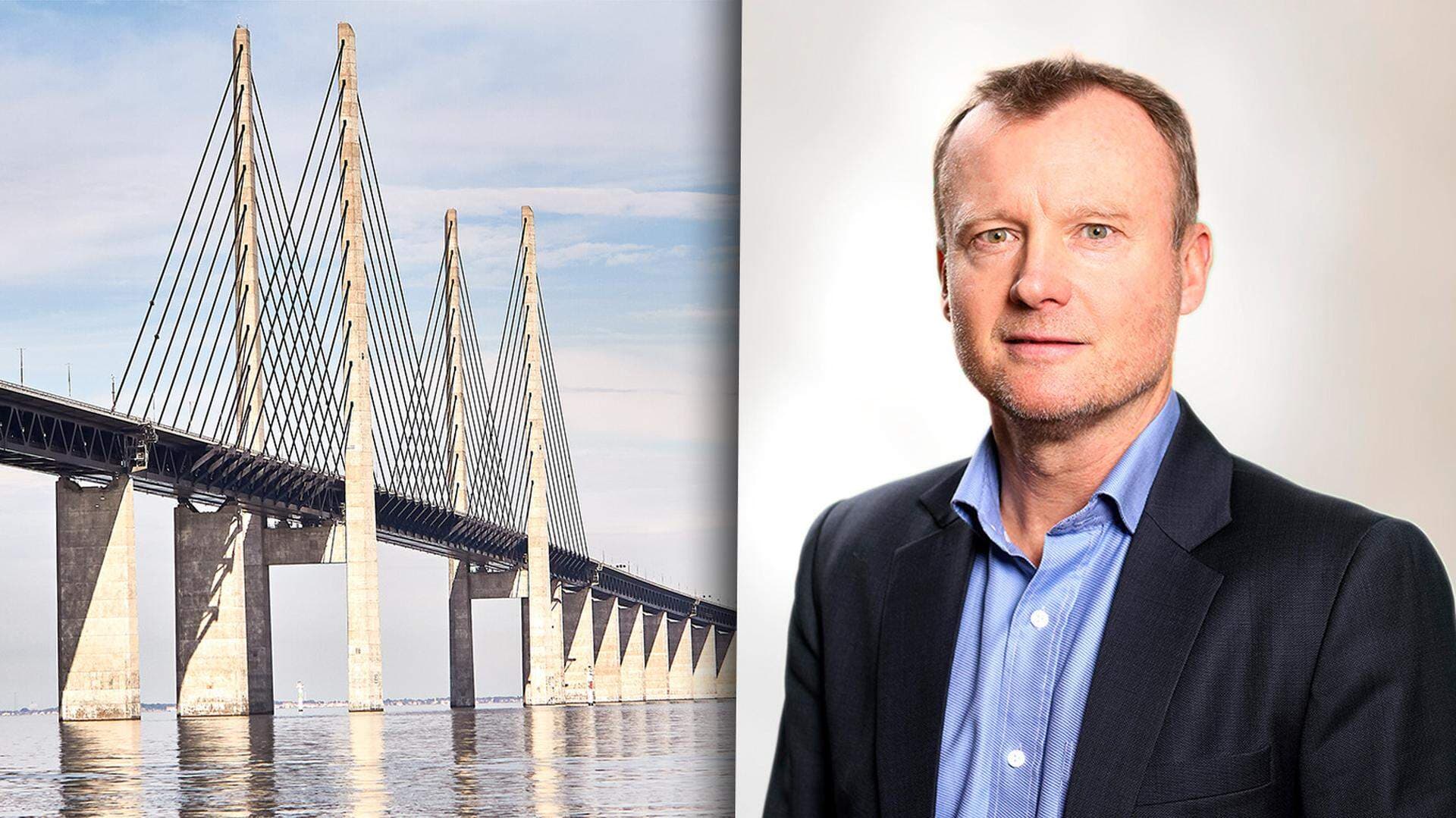 Öresundsbron och Claes Hammarstedt, skatteexpert inom internationella frågor på Svenskt Näringsliv.