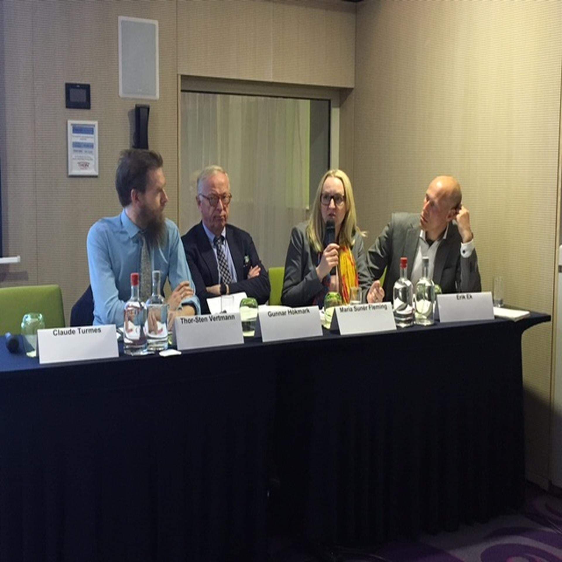 Bland talarna fanns europaparlamentarikerna Claude Turmes och Gunnar Hökmark, Thor-Sten Vertman från Estlands permanenta representation, Maria Sunér Fleming från Svenskt Näringsliv och Erik Ek från Svenska Kraftnät.