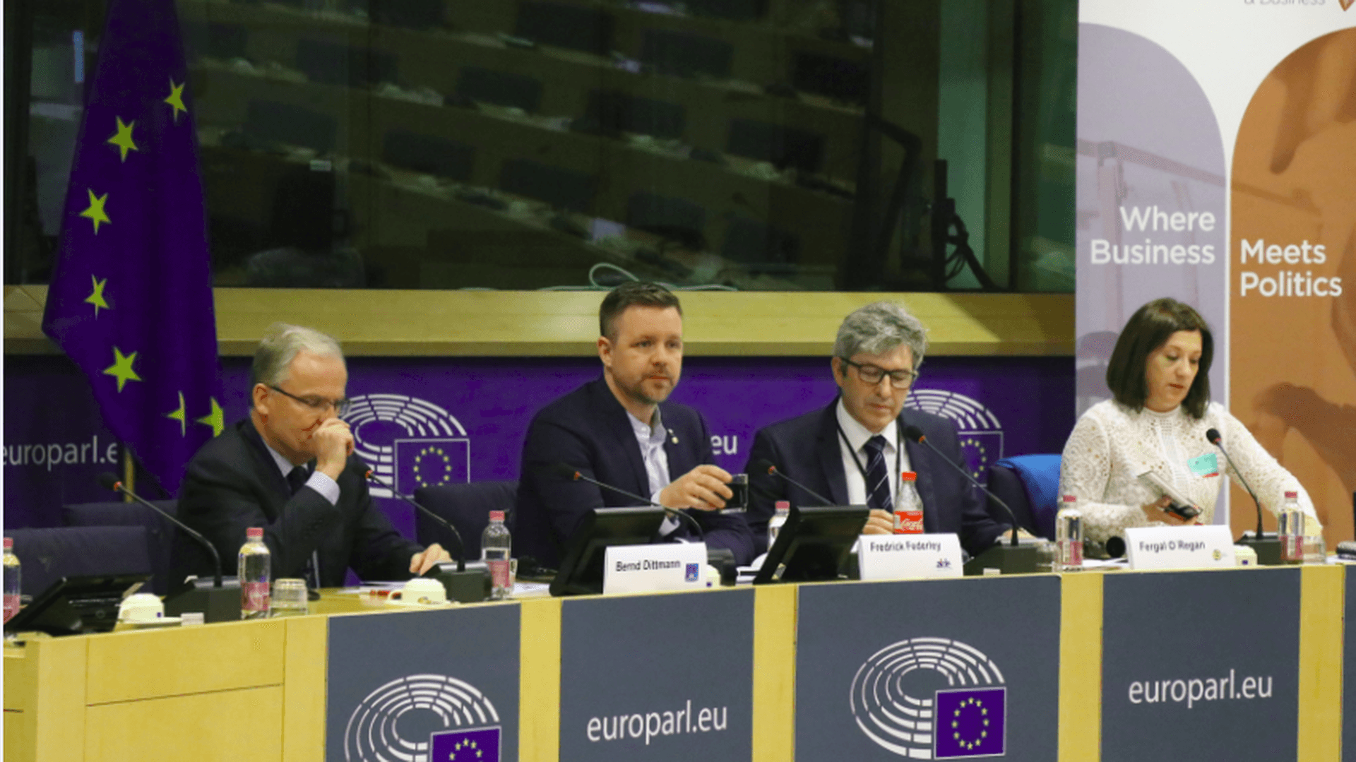 Bernd Dittmann from the European Economic and Social Committee employer’s group, Fredrick Federley, MEP (ALDE), Fergal O’Regan Head of unit at the European Ombudsman, and Assya Kavrakova, Director of European Citizen Action Service.