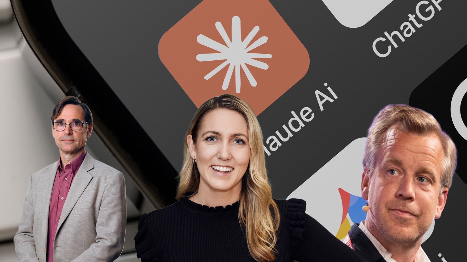 Anders Bornefalk, nationalekonom på Svenskt Näringsliv, Sara Rywe, partner på riskkapitalbolaget Byfounders, och Fredrik Östgren, vd och medgrundare av Hubert.