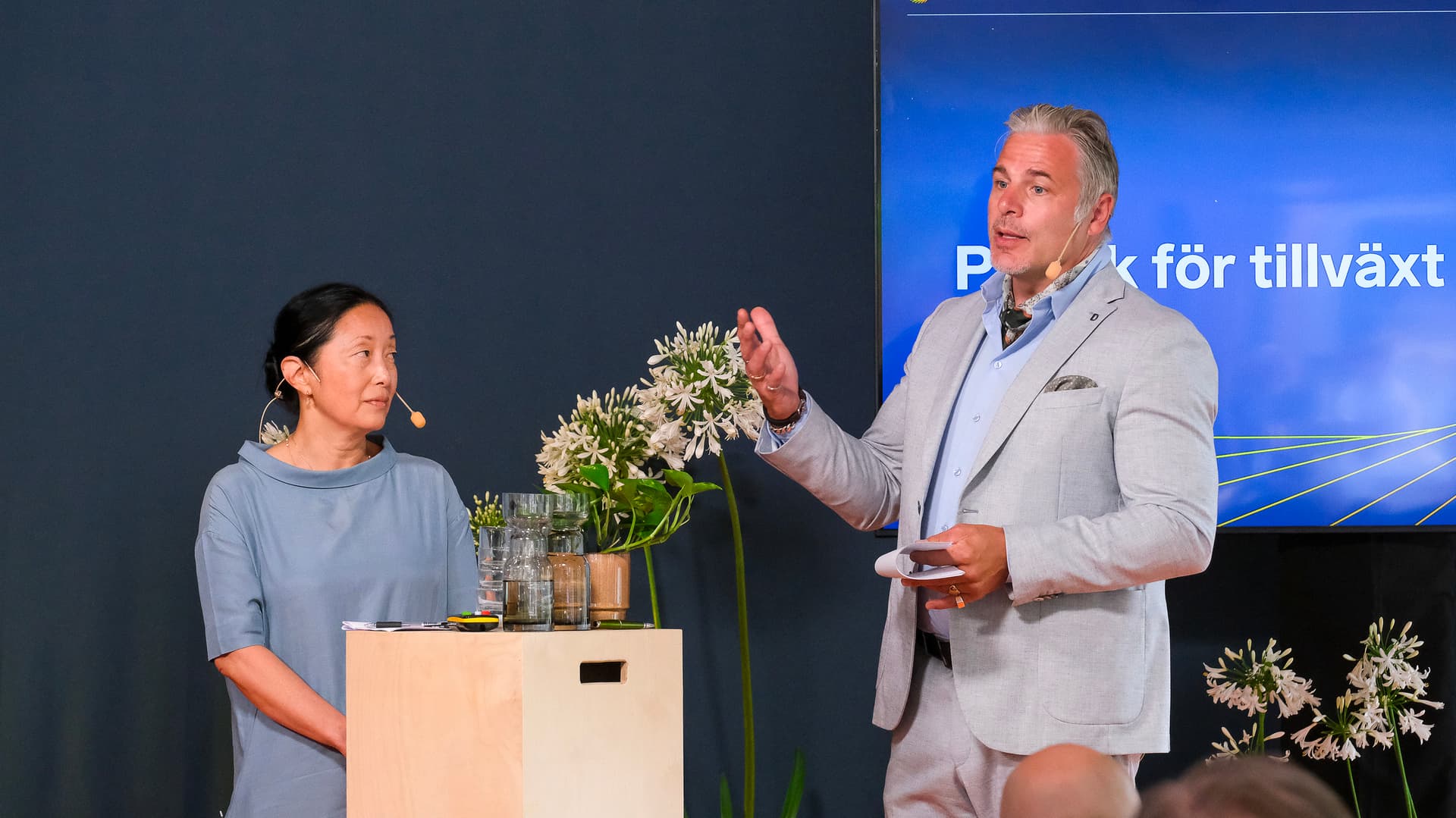 Tove Lifvendahl, politisk chefredaktör, SvD, och Martin Andersson, professor vid BTH.