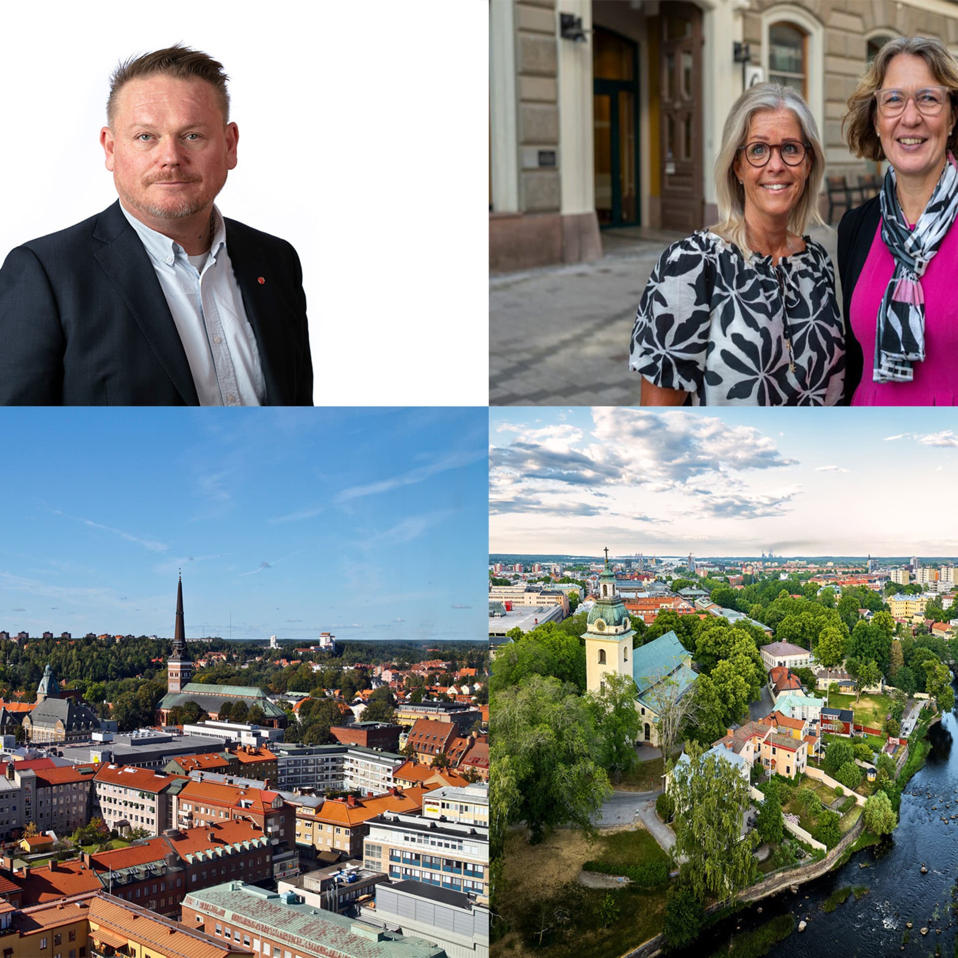 Staffan Jansson (S), kommunstyrelsens ordförande i Västerås, Åsa Wiklund Lång, kommunstyrelsens ordförande (S) i Gävle, och Christina Forsberg, kommundirektör.