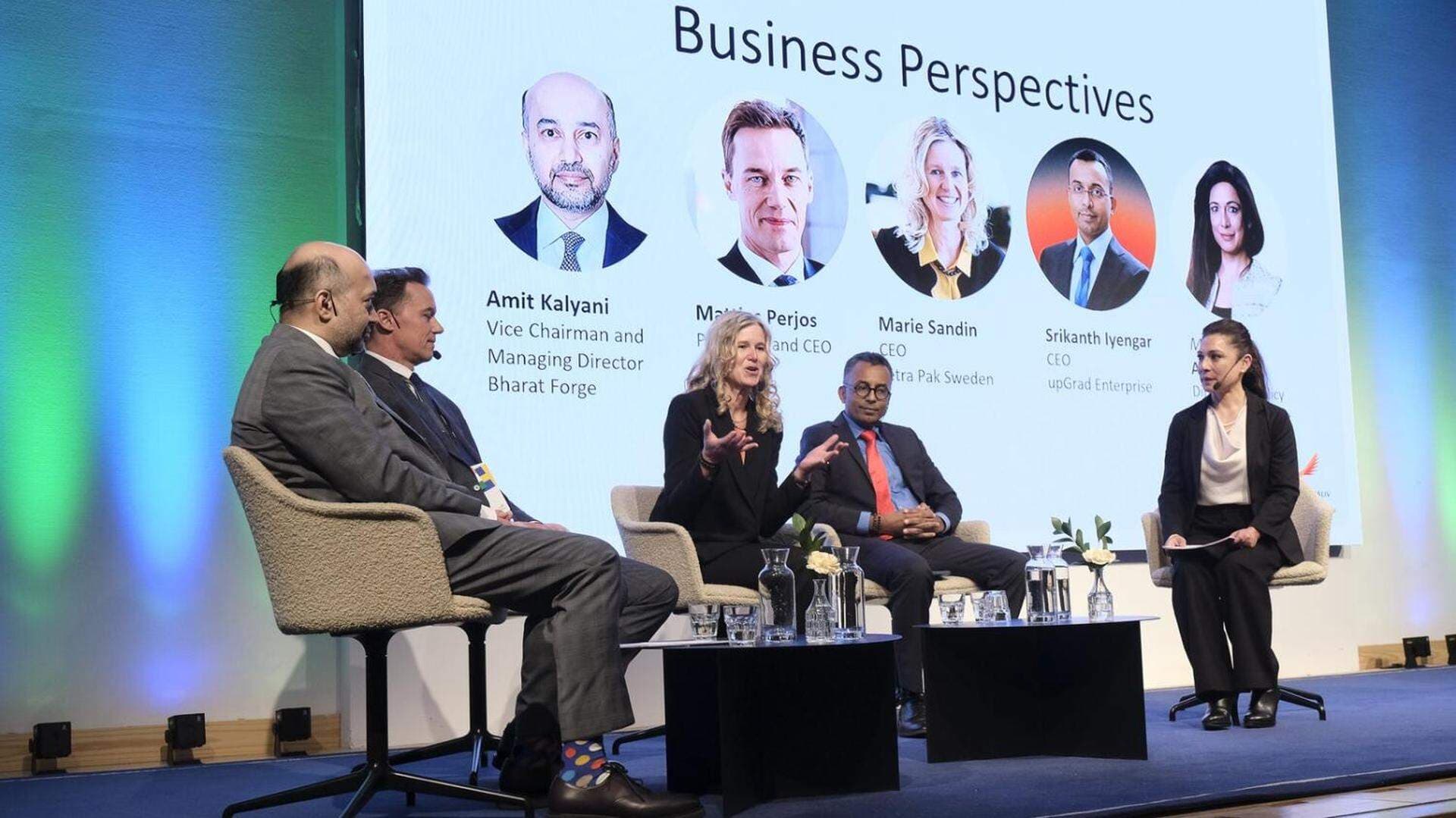 Amit Kalyani, Bharat Forge; Mattias Perjos, Getinge, Marie Sandin, Tetra Pak Sverige; Srikanth Iyengar, UpGrad och Asses Ahuja, Svenskt Näringsliv.
