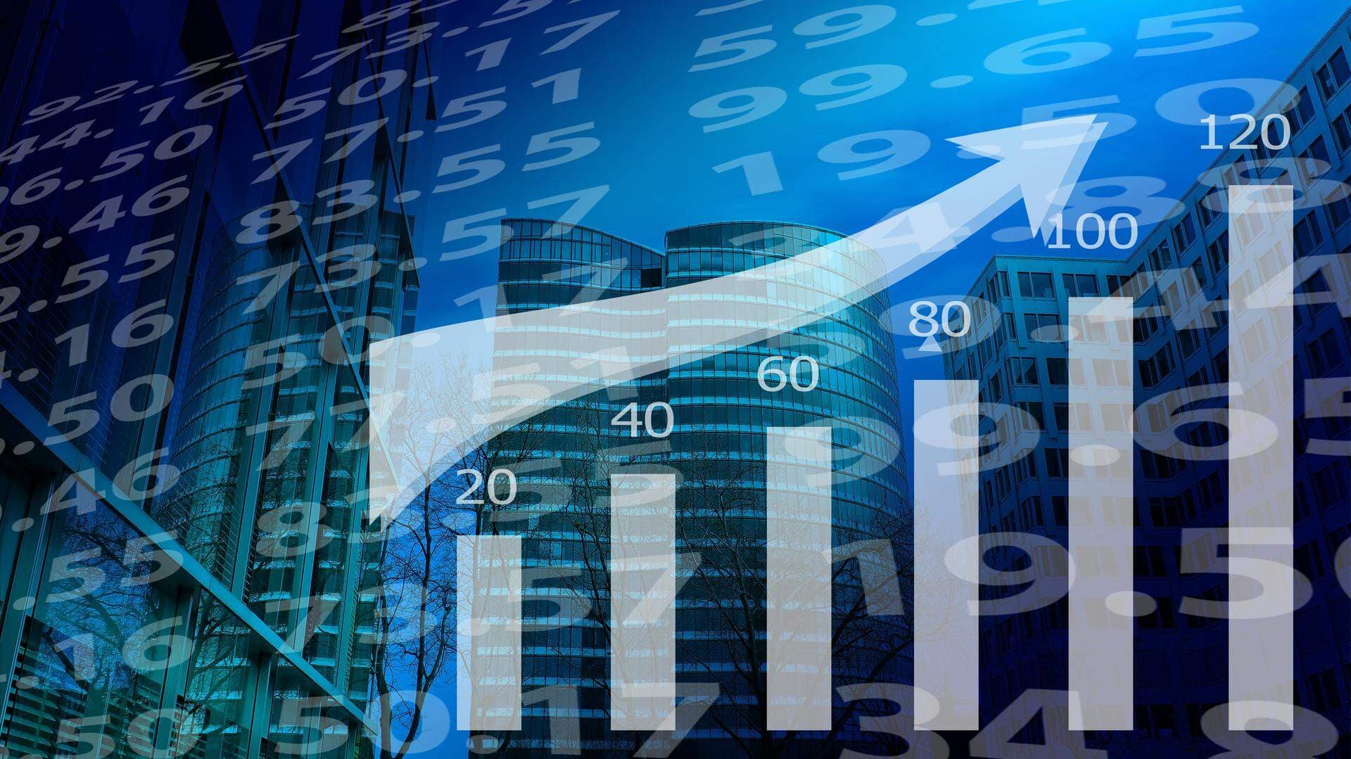Diagram och en pil som pekar uppåt
