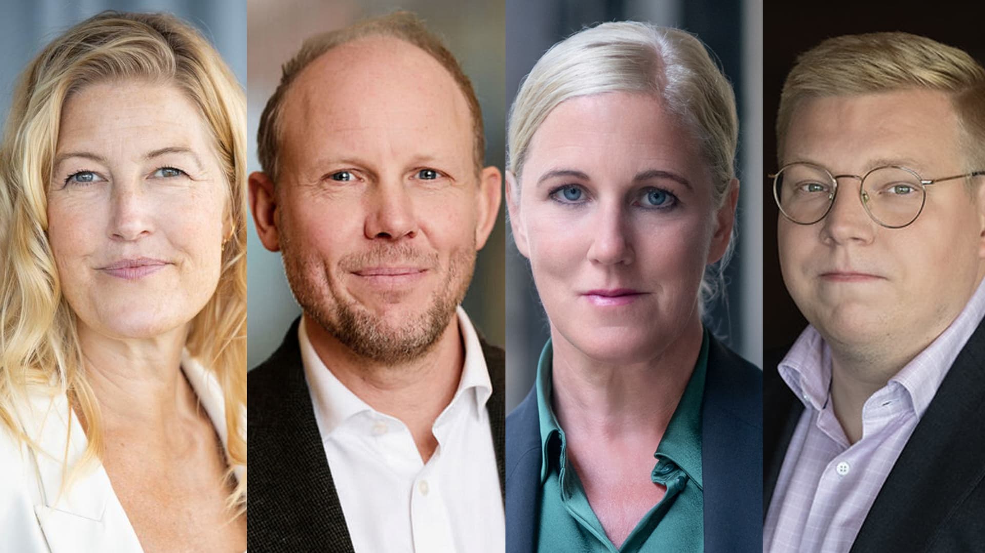 Sofie Carsten Nielsen, direktör för internationella relationer, Dansk Industri, Petter Tollefsen, internationell direktör, Norges näringslivsorganisation NHO, Anna Stellinger, chef för internationella och EU-frågor, och Juho Mäki-Lohiluoma, direktör, företagsrätt och EU, Finlands Näringsliv EK.