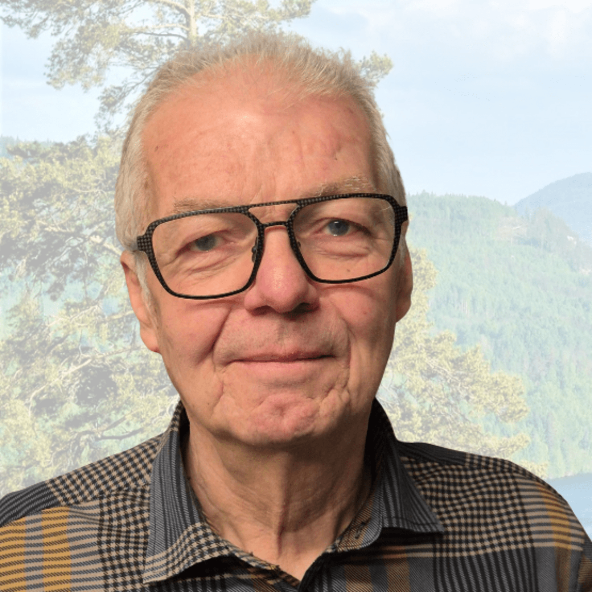 Anders Ljung, kommunalråd i Ragunda framför en bild av indalsälven med citatet ”Skolpolitik är också näringslivspolitik. Det hänger ihop.”