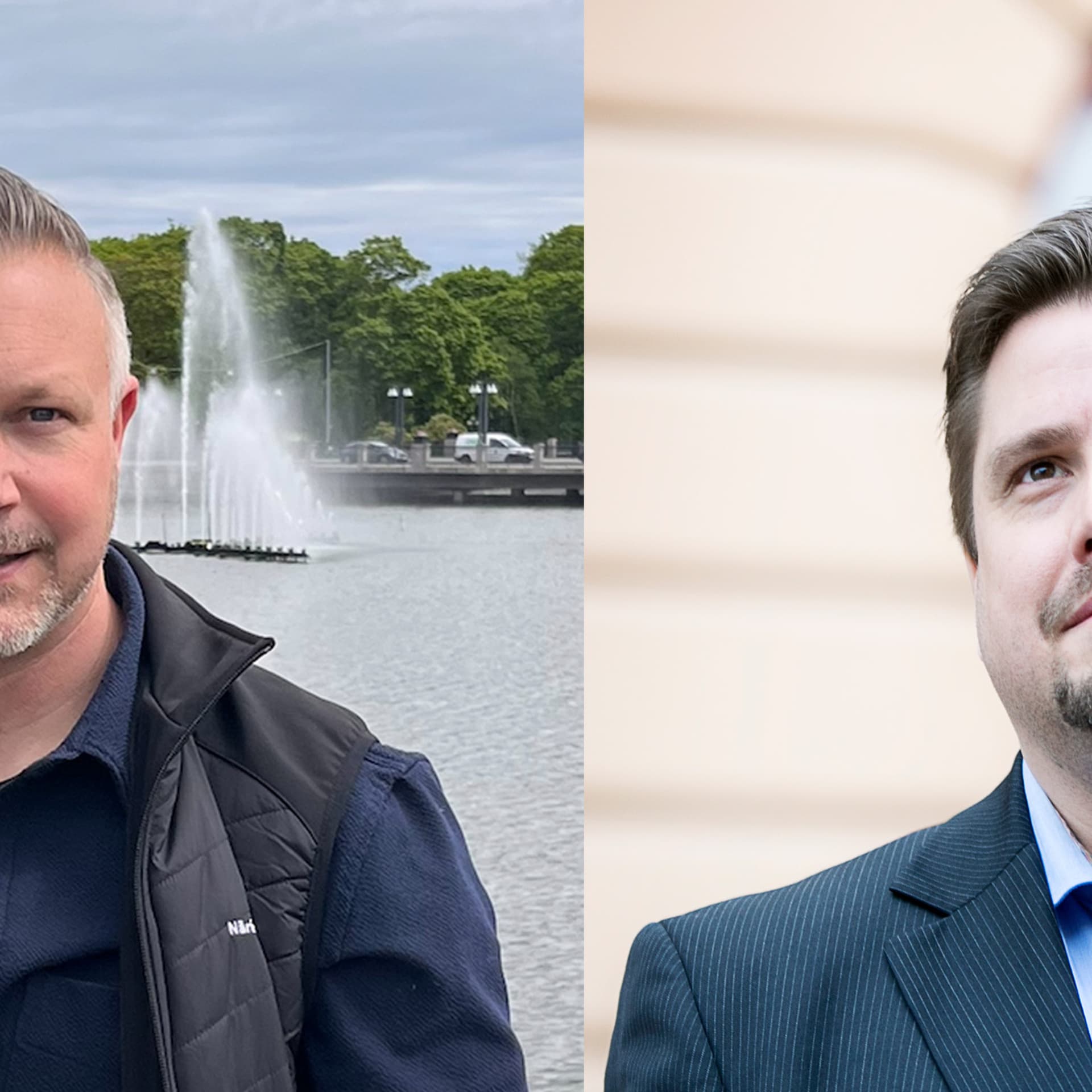Niklas Edmark, näringslivsdirektör i Eskilstuna kommun och Johan Harlén, vd RMS lagerinredningar