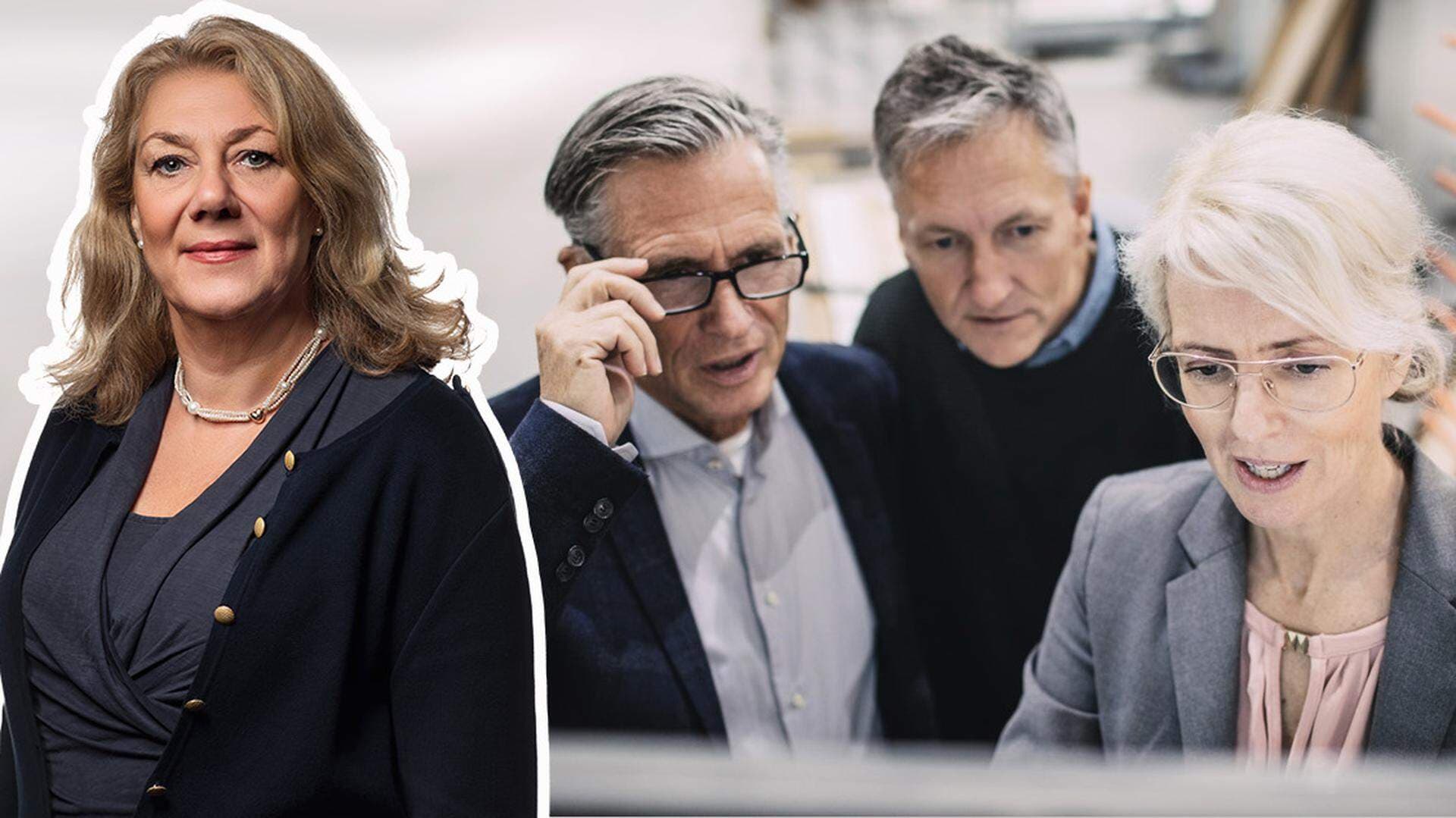 Bildmontage med Ellen Hausel Heldahl och inköpare