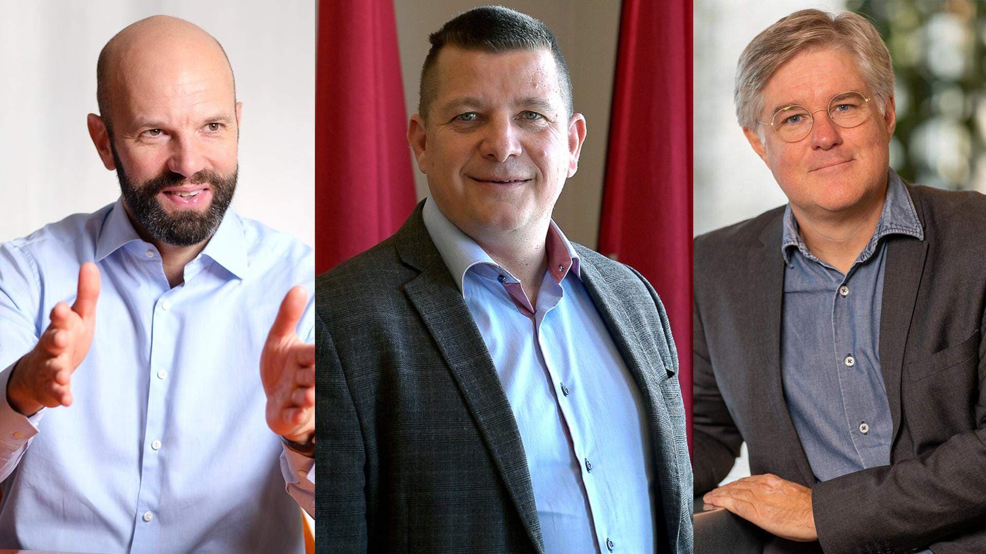 Mattias Dahl, vice vd, Veli-Pekka Säikkälä, LO, och , Martin Wästfelt, PTK.