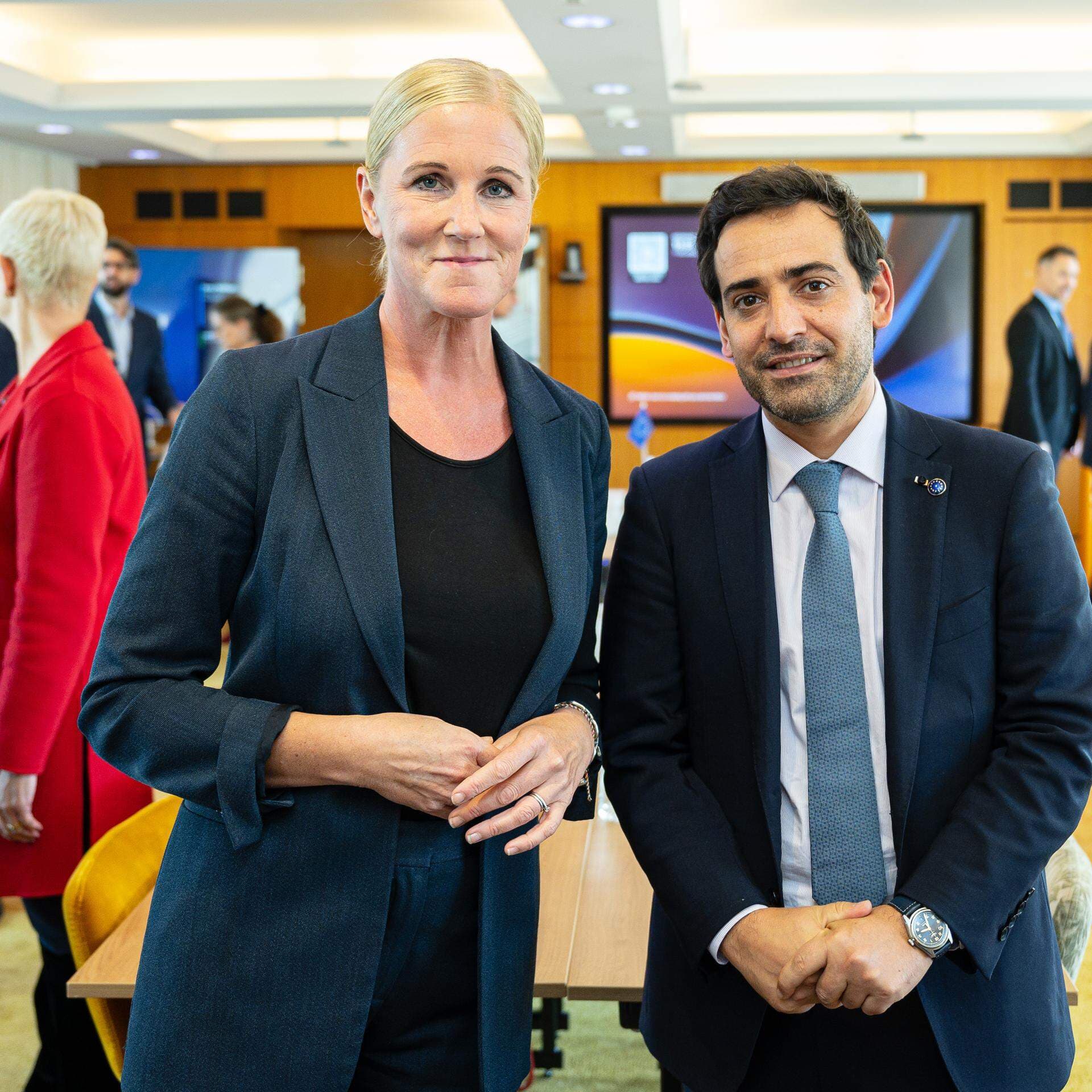 Anna Stellinger, Svenskt Näringsliv och Stéfane Séjourné, vice ordförande EU-kommissionen.