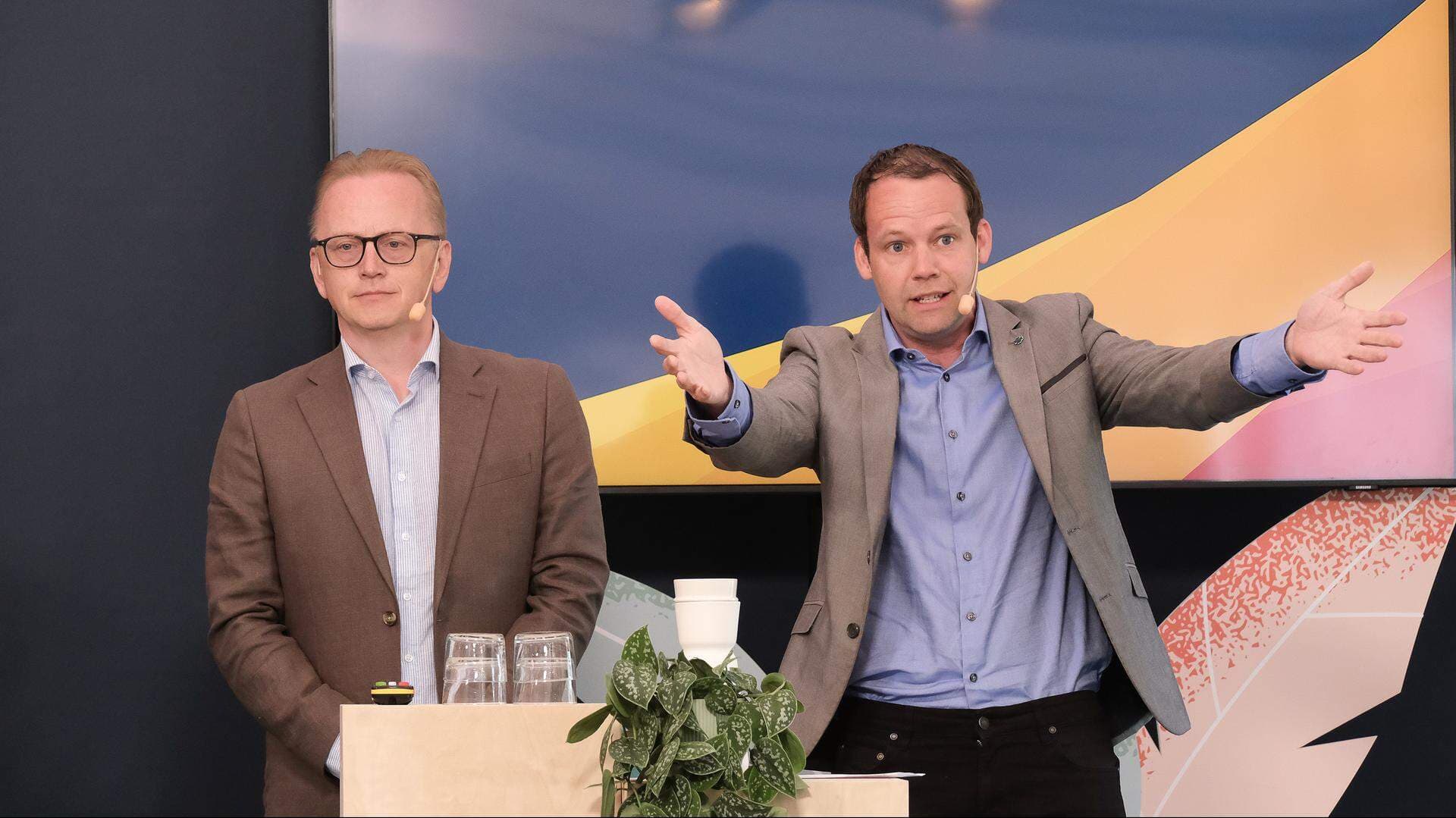 Rickard Nordin, energipolitisk talesperson (C) och Fredrik Olovsson, energi- och näringspolitisk talesperson (S).