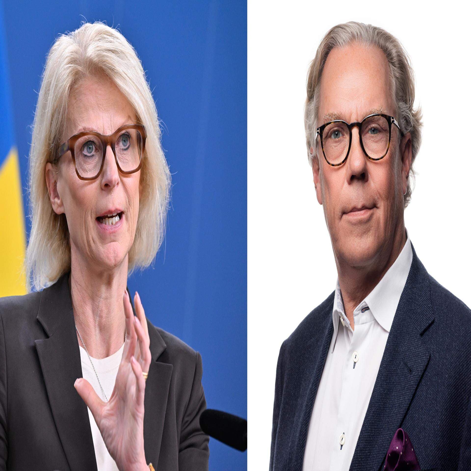 Elisabeth Svantesson (M) och skatteexpert Richard Hellenius