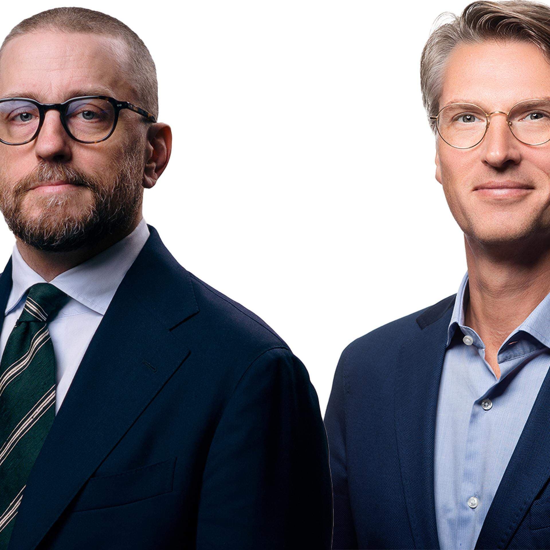 Victor Snellman, ansvarig för finansiella marknader och internationell ekonomi, och Fredrik Sjögren, policyansvarig EU-frågor.