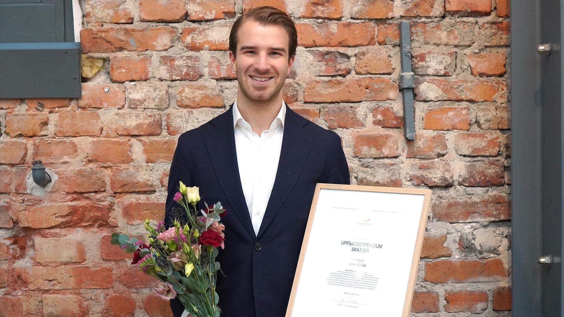 Johan Winblad, stipendiat, bästa examensuppsats om skatter 2023