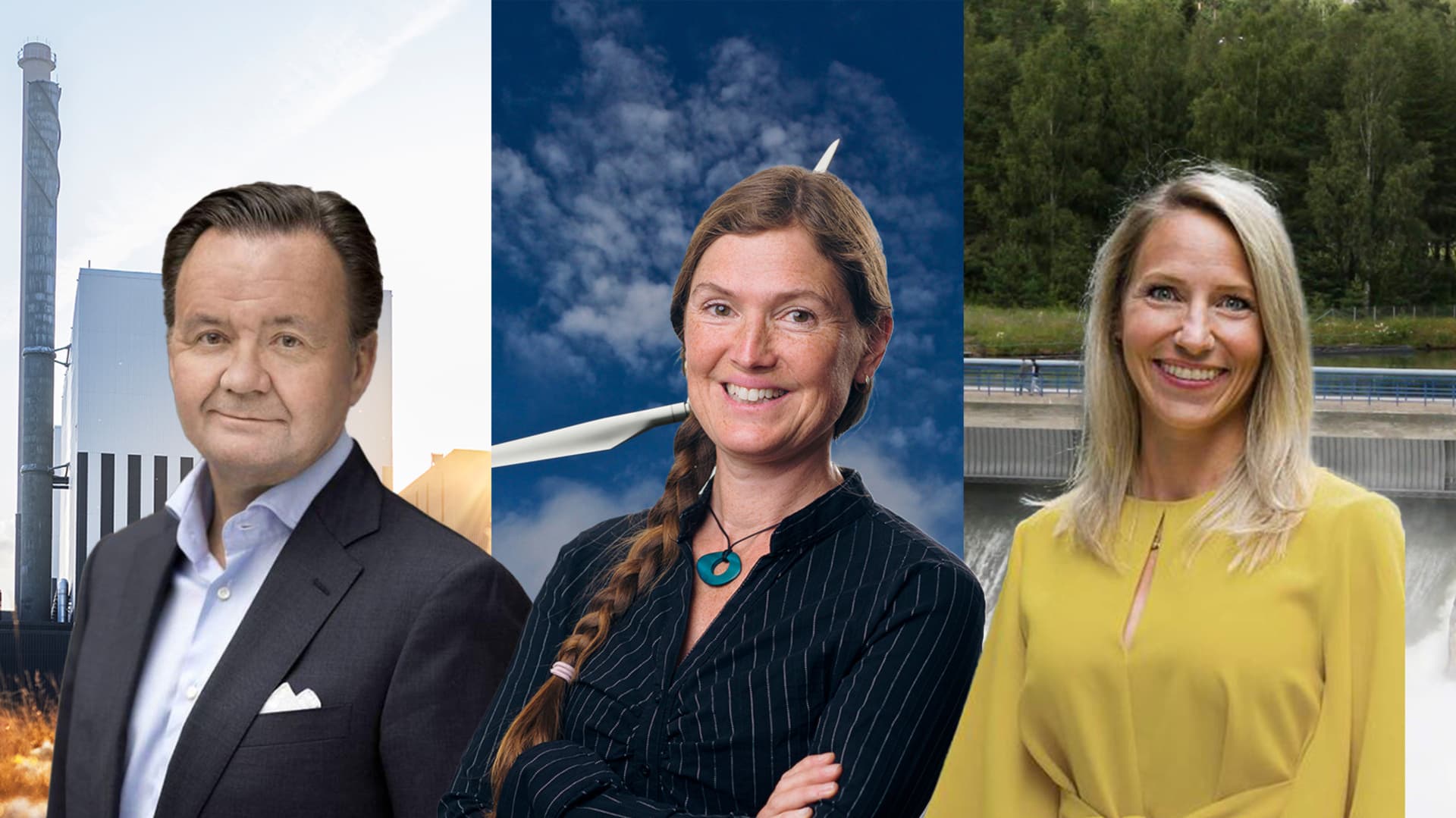 Karl-Henrik Sundström, ordförande i Boliden, Michelle von Gyllenpalm, energipolitisk expert, och Desirée Comstedt, tillförordnad vd på Videberg Kraft.