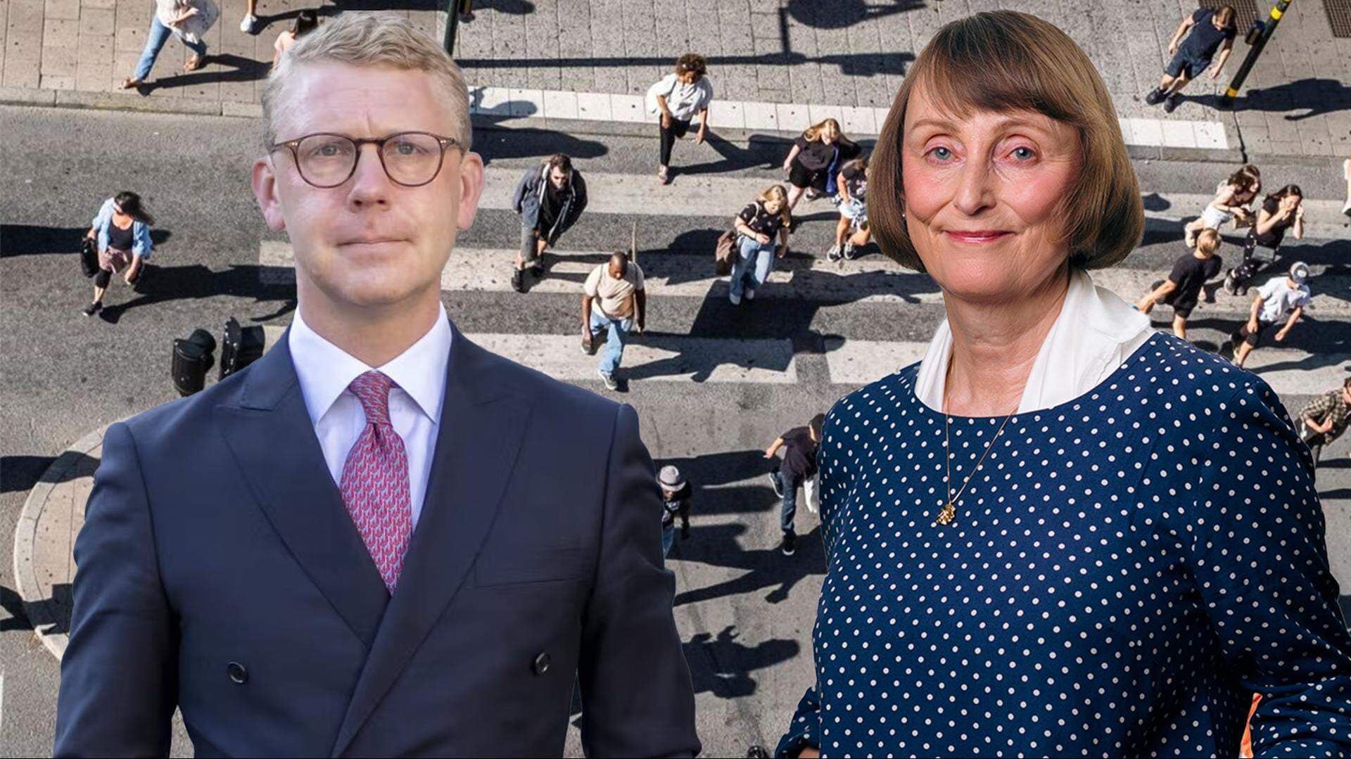 Kristoffer Tamsons (M), oppositionsregionråd i Region Stockholm, och Lena Furmark, välfärdsexpert.