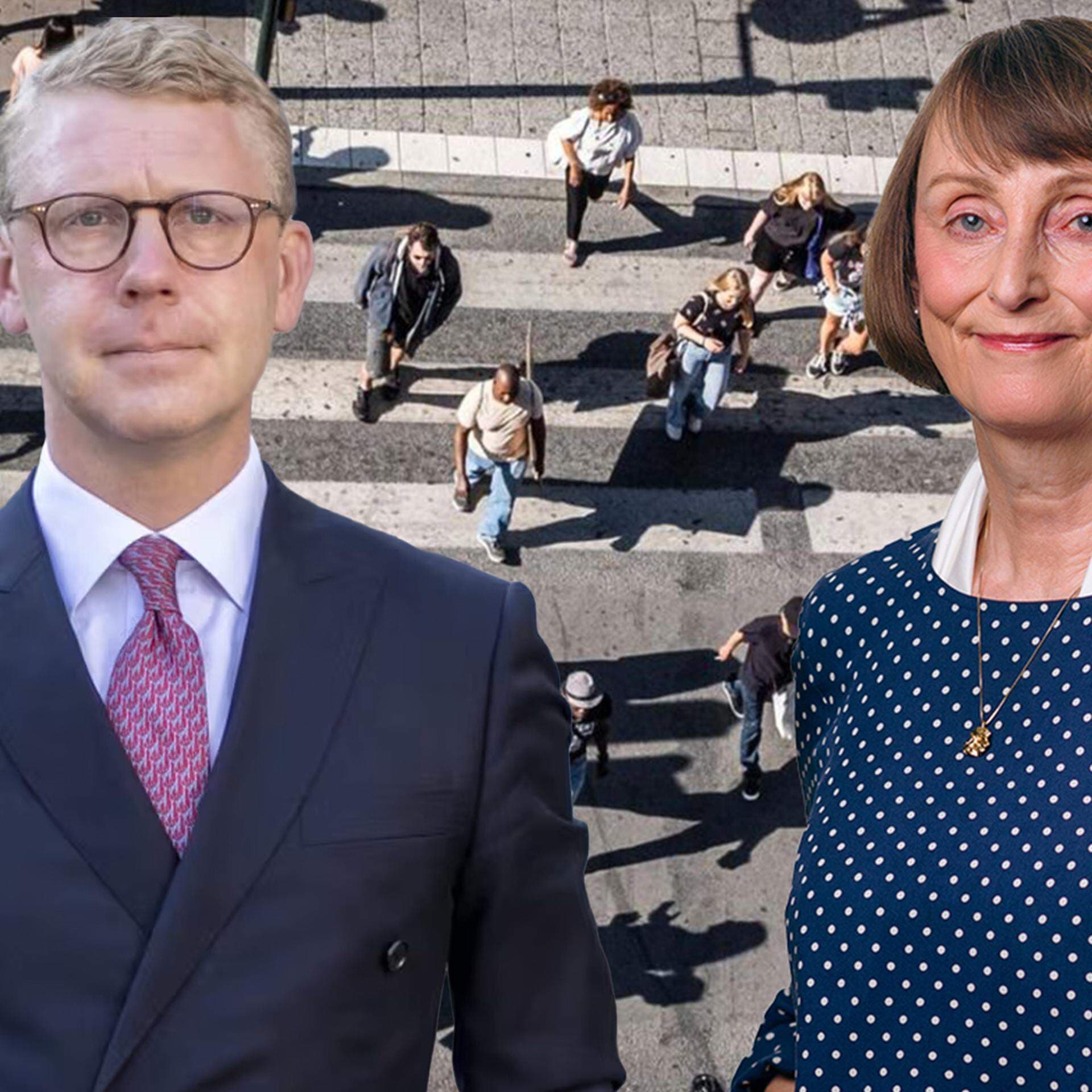 Kristoffer Tamsons (M), oppositionsregionråd i Region Stockholm, och Lena Furmark, välfärdsexpert.